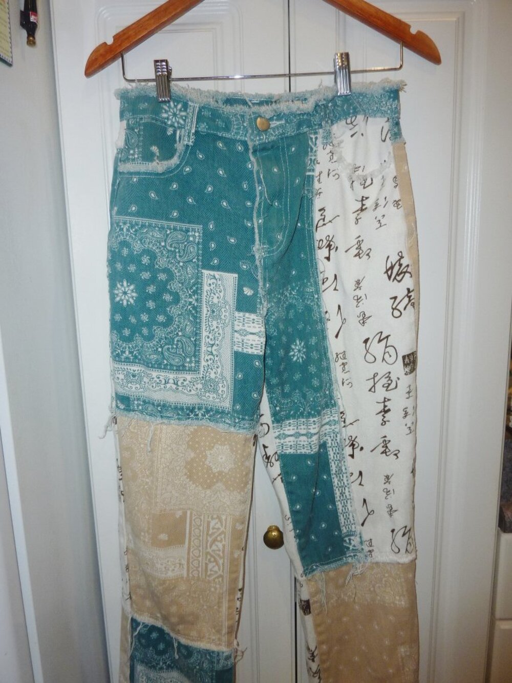 Mint Shein Retro Patchwork Jean Style Pants Mandarin Vibes Size Small
